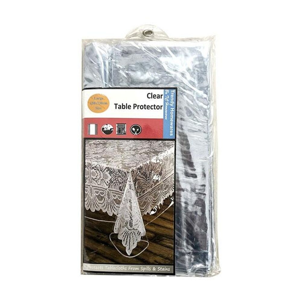4PK Braz PVC Dining Table Cover Spill & Stain Protector 150x230cm Clear