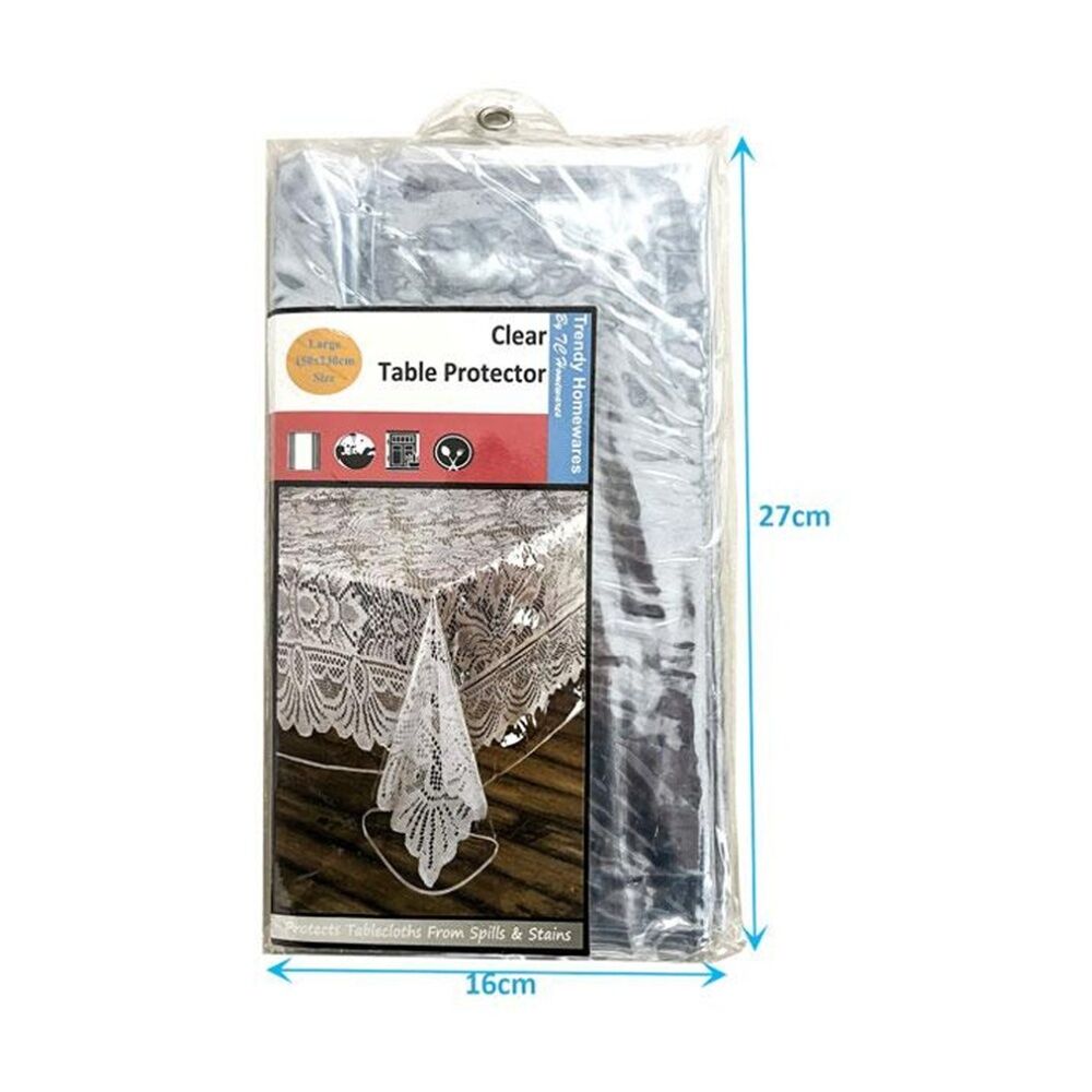 4PK Braz PVC Dining Table Cover Spill & Stain Protector 150x230cm Clear