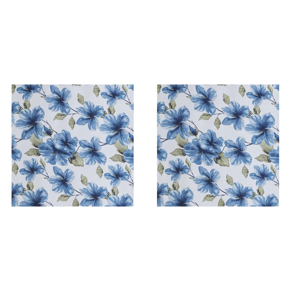 2PK Braz Printed Room Darkening Hanging Curtain Home Decor 140x223cm Blue Foral