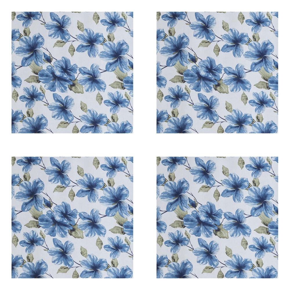 4PK Braz Printed Room Darkening Hanging Curtain Home Decor 140x223cm Blue Foral