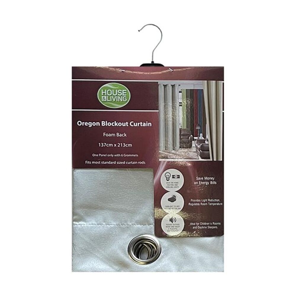 4PK Braz Blockout Room Hanging Curtain Home Decor 137x213cm Oregon Silver
