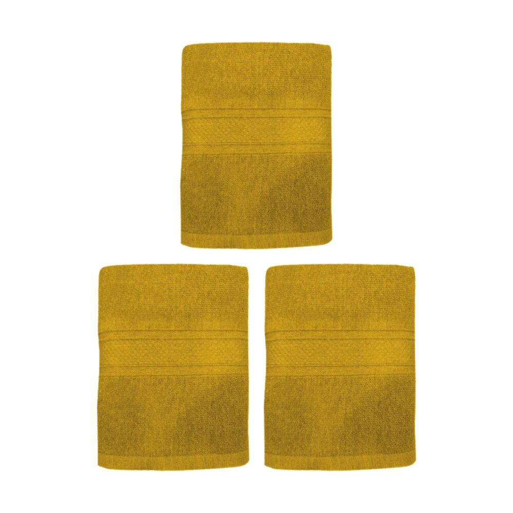 3PK Capri Soft Absorbent Bath Towel Bathroom Accessory 70x140cm Tumeric