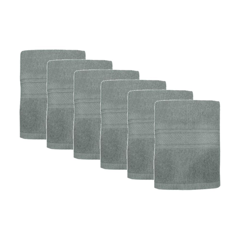 6PK Capri Soft Absorbent Bath Towel Bathroom Accessory 70x140cm Ash