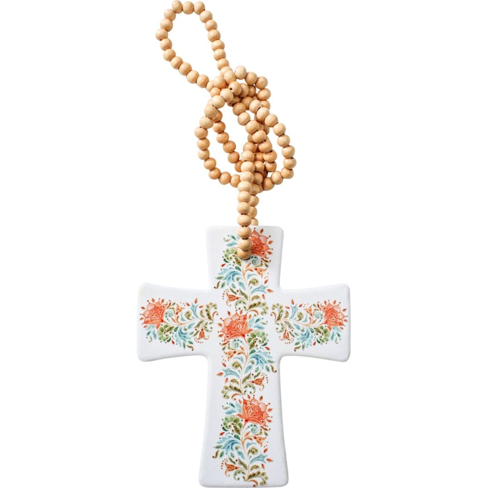 2PK LVD Kani Garden Cross Home & Living Decor W/ Beads 12x14x.05cm