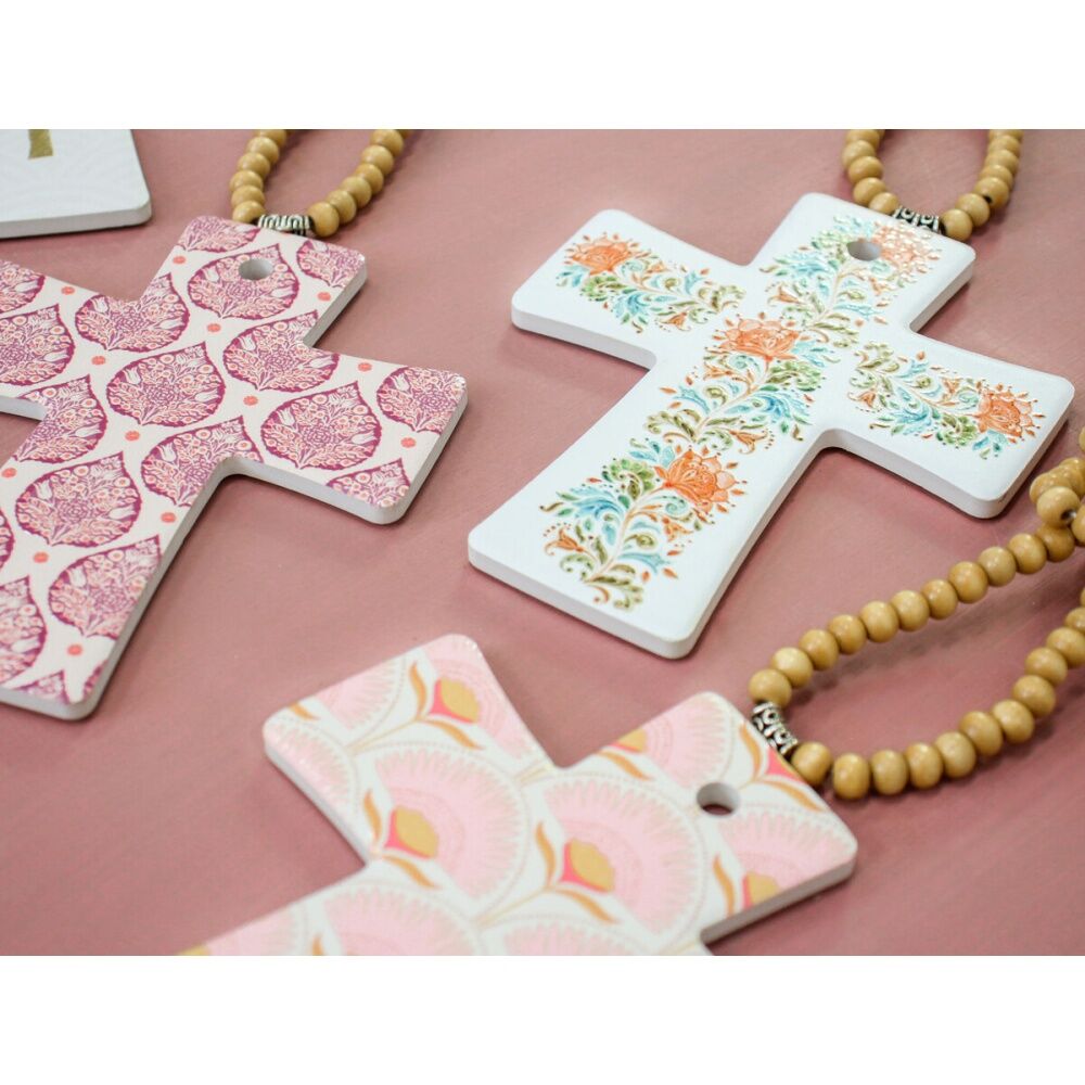 2PK LVD Kani Garden Cross Home & Living Decor W/ Beads 12x14x.05cm