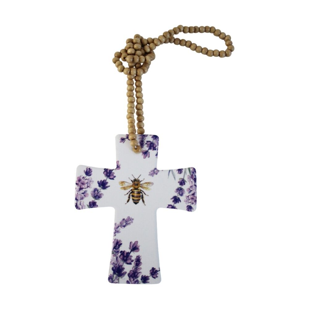4PK LVD Bee Cross Home & Living Decor W/ Beads Multicolour 12x14.5cm