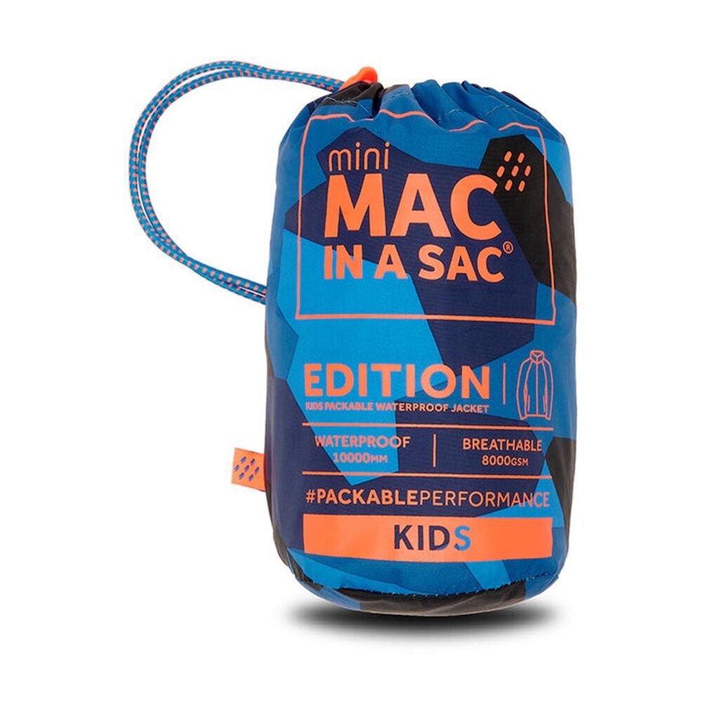 Mac In A Sac Kids Mini Edition 2 Packable Jacket Waterproof Blue Camo