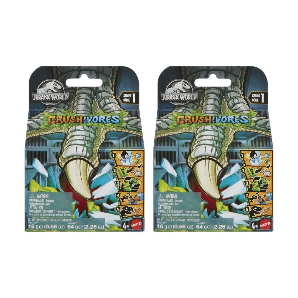 2PK Jurassic World Crushivores Dinosaur Figure Toy W/ Sand & Shovel Assorted 3y+