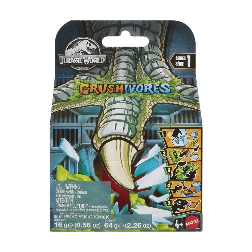 2PK Jurassic World Crushivores Dinosaur Figure Toy W/ Sand & Shovel Assorted 3y+