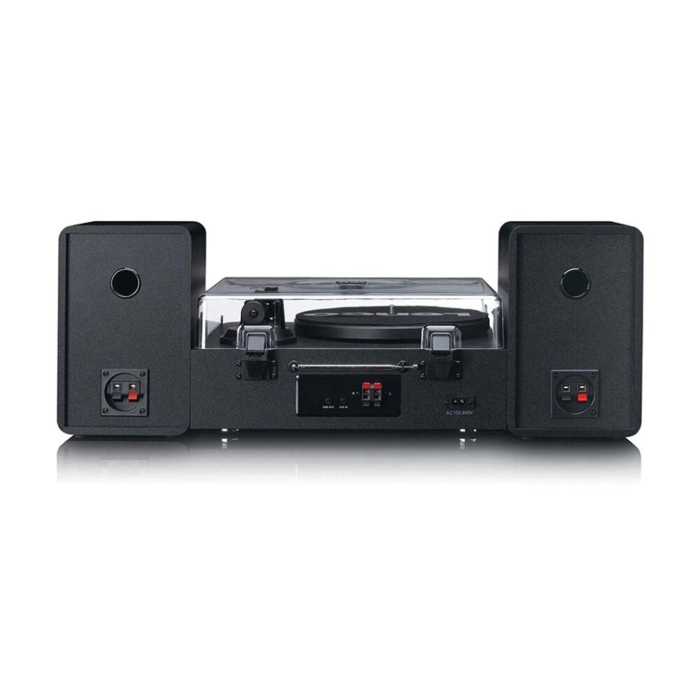 Lenco MC-760BK HiFi W/ Internet DAB+/FM Radio CD/MP3 Turntable & Speakers Black
