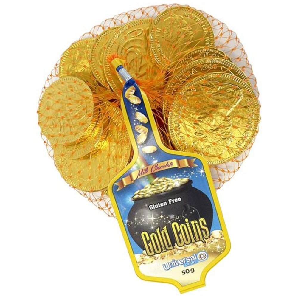 15PK Universal Candy Individually Wrapped Milk Chocolate Gold Coins 50g