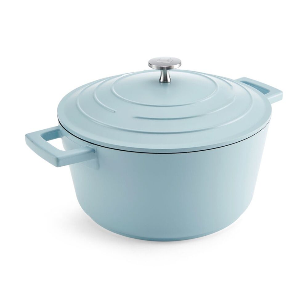 MasterCraft Cast Aluminium Casserole Dish Kitchen Cooking Pot 4L Sky Blue 24cm