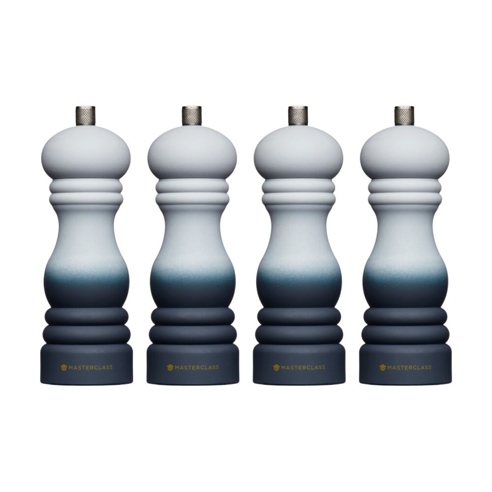 4PK MasterClass Refillable Ceramic Grinder Grey Ombre Salt & Pepper Mill 17cm