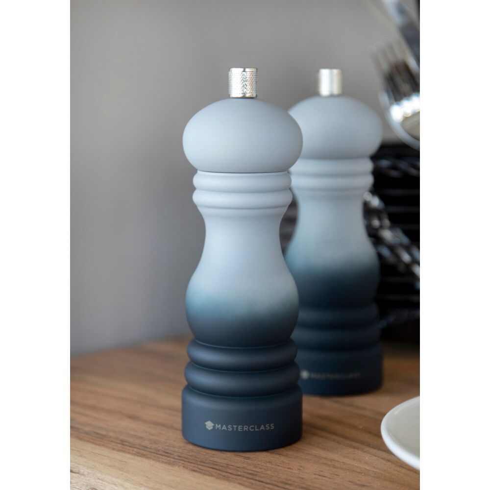 4PK MasterClass Refillable Ceramic Grinder Grey Ombre Salt & Pepper Mill 17cm