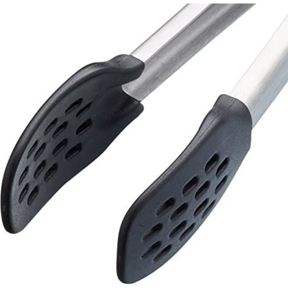 6PK MasterClass Food Tongs Nylon Heads Non-Stick Safe Kitchen Tool Silver 28cm