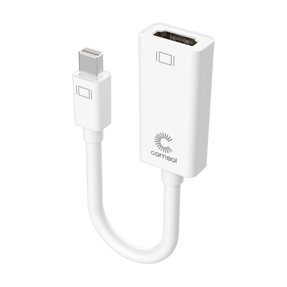 Comsol Mini DisplayPort Male to HDMI Female Adaptor 20cm White
