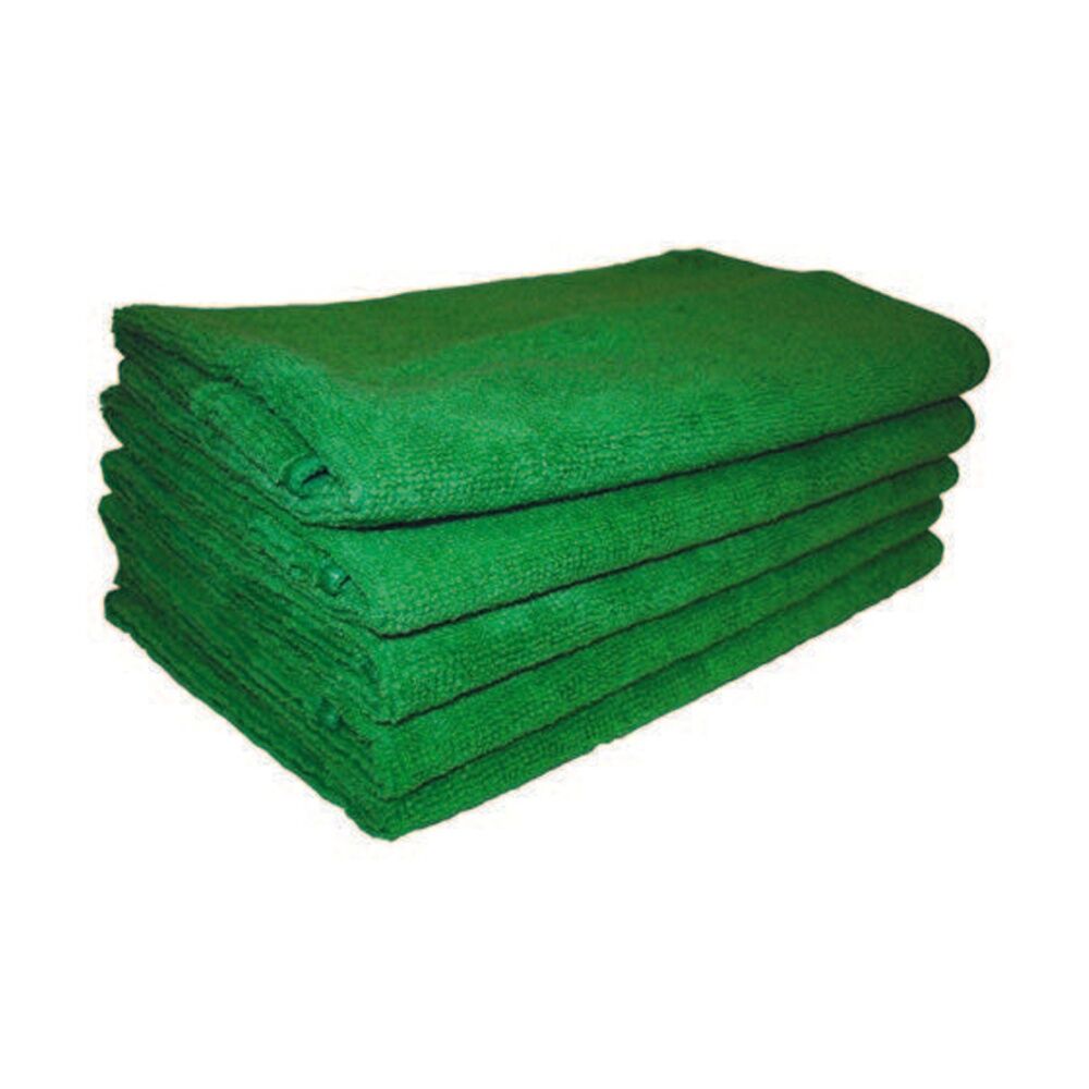 2x 5pc Cleanstar Microfibre Cleaning Cloths Non Abrasive 40x40cm Green