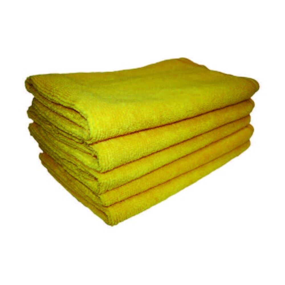 4x 5pc Cleanstar Microfibre Cleaning Cloths Non Abrasive 40x40cm Yellow
