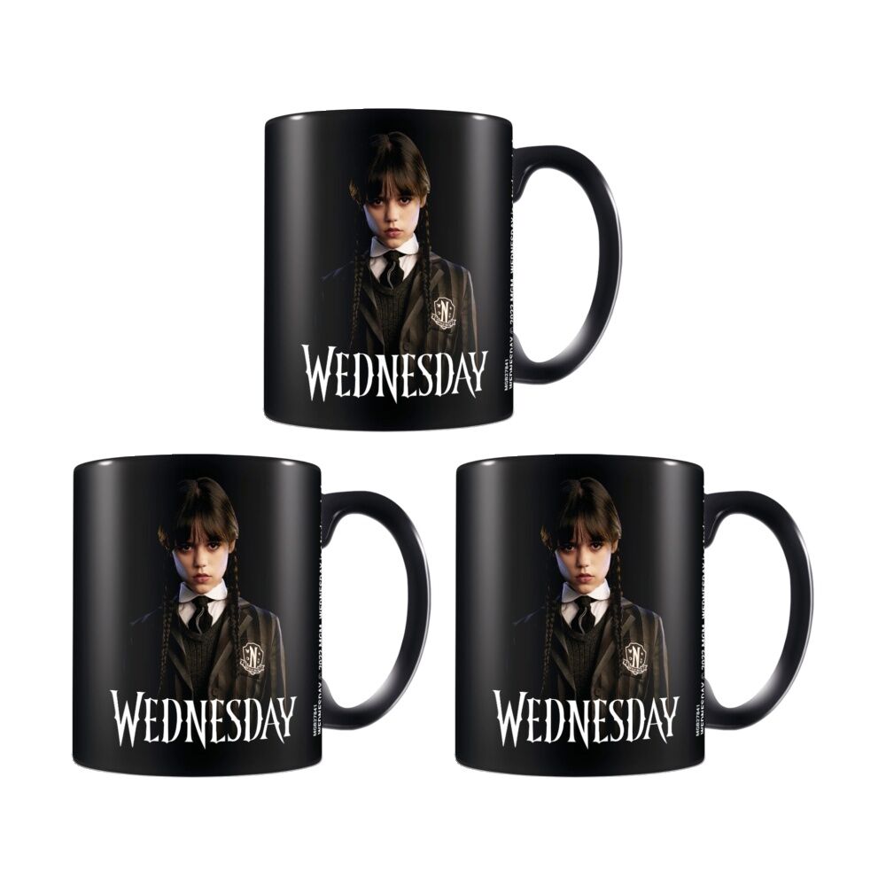 3PK Wednesday Addams Friendship Ceramic Coffee Drinking Mug Black