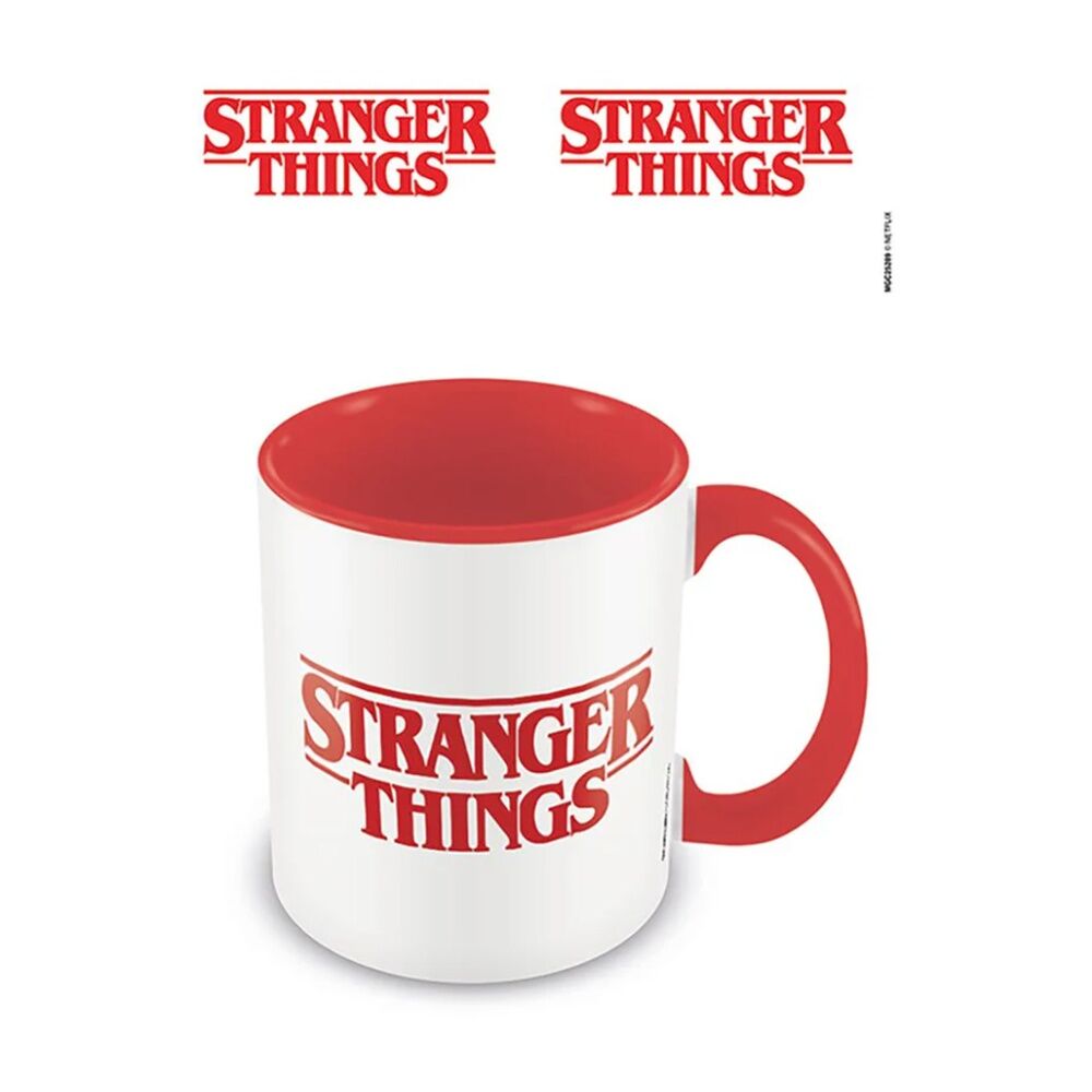 3PK TV Blockbusters Stranger Things Logo Ceramic Coffee Drinking Mug White & Red