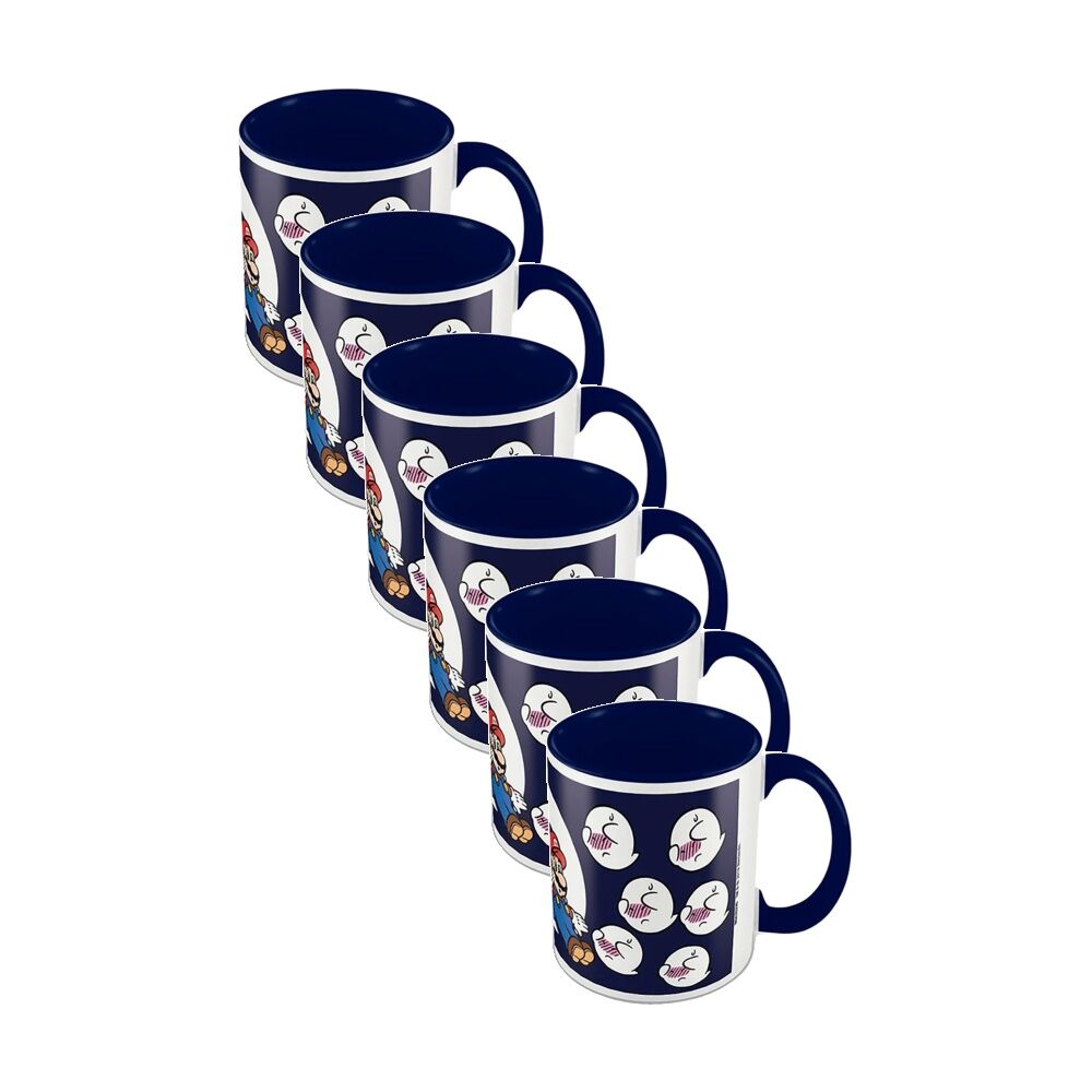 6PK Gaming Super Mario Boos Ceramic Coffee Drinking Mug Multicoloured
