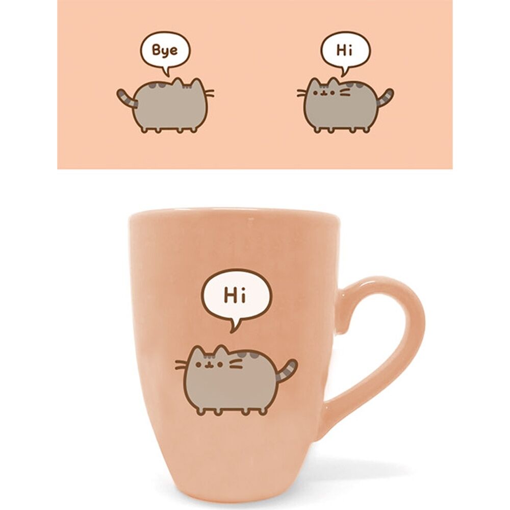 6PK Pusheen Cat Hi Latte Ceramic Hot & Cold Coffee Drinking Mug Pink