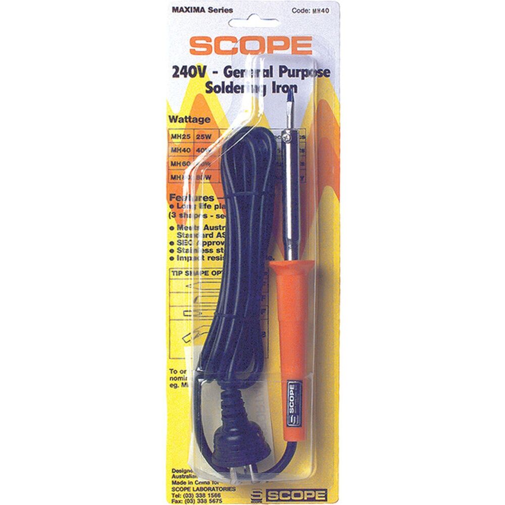 Scope 40W Soldering IRon 240V Iron Light Electrical Long Life Tip
