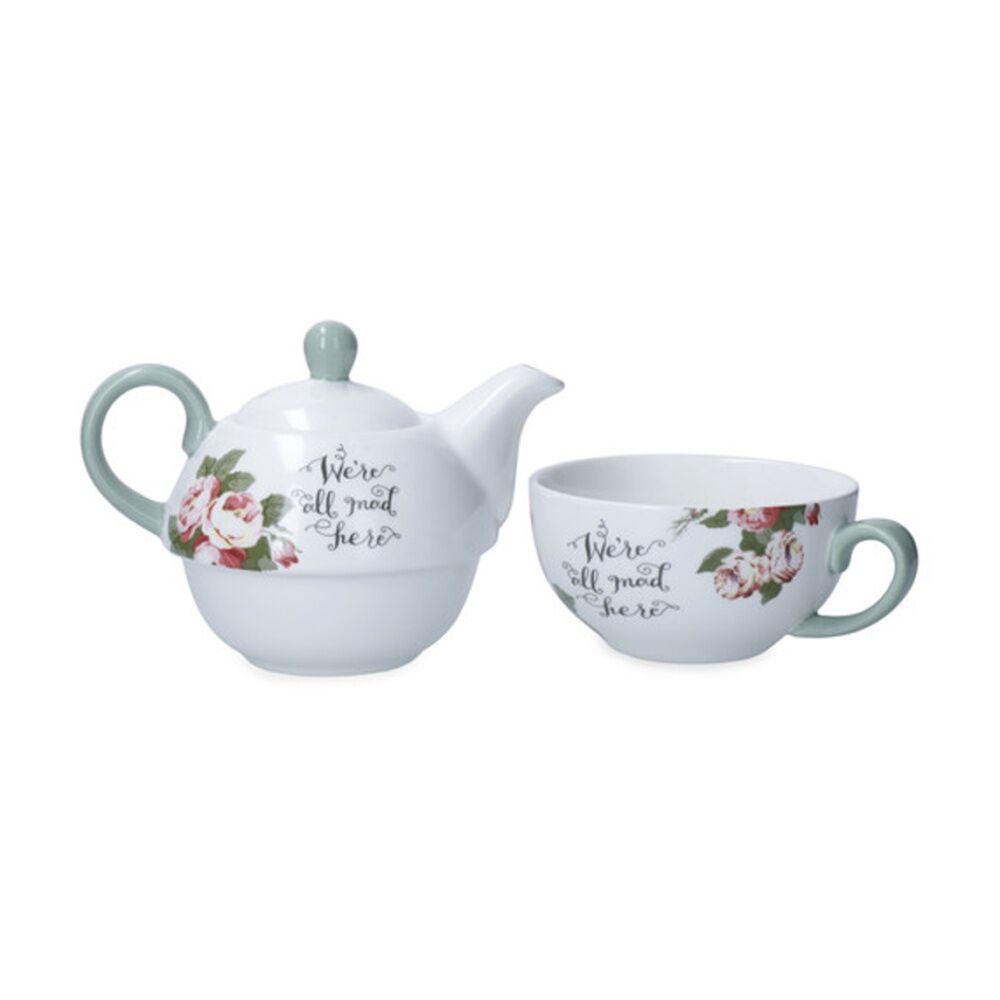 Mikasa Tea For One Teapot and Cup Set Alice In Wonderland Bone China Collection