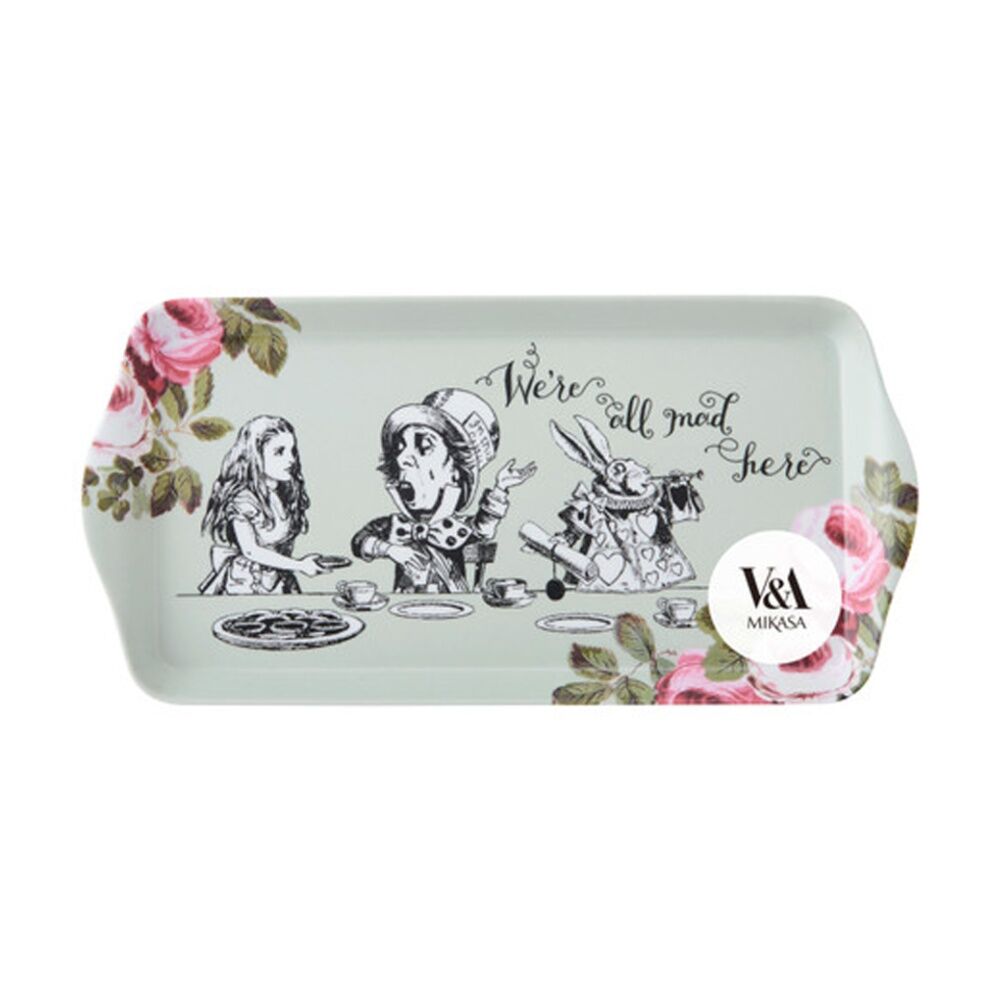 6PK Mikasa V&A Alice In Wonderland Melamine Sandwich Tray 30.5x15cm