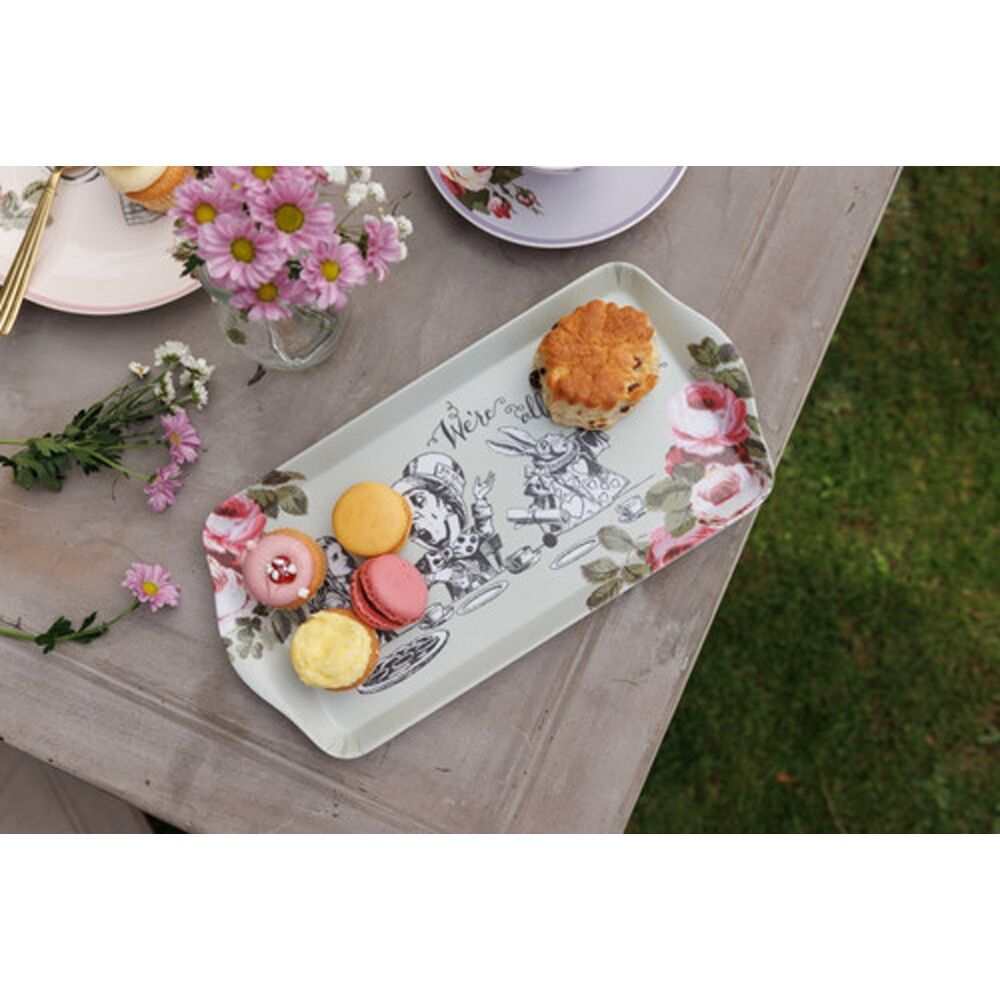 6PK Mikasa V&A Alice In Wonderland Melamine Sandwich Tray 30.5x15cm