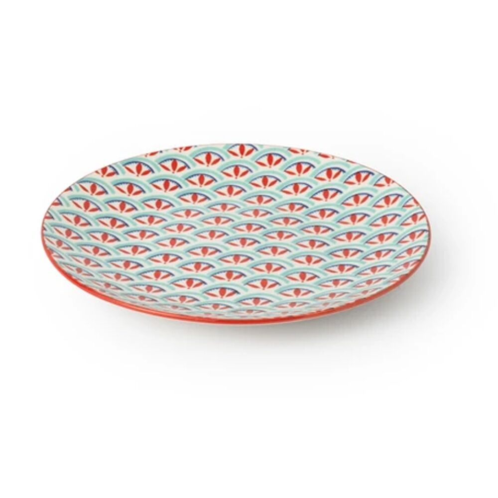 12PK Mikasa Blue Mosaic Stoneware Side Plate 18cm Dishwasher Microwave Safe
