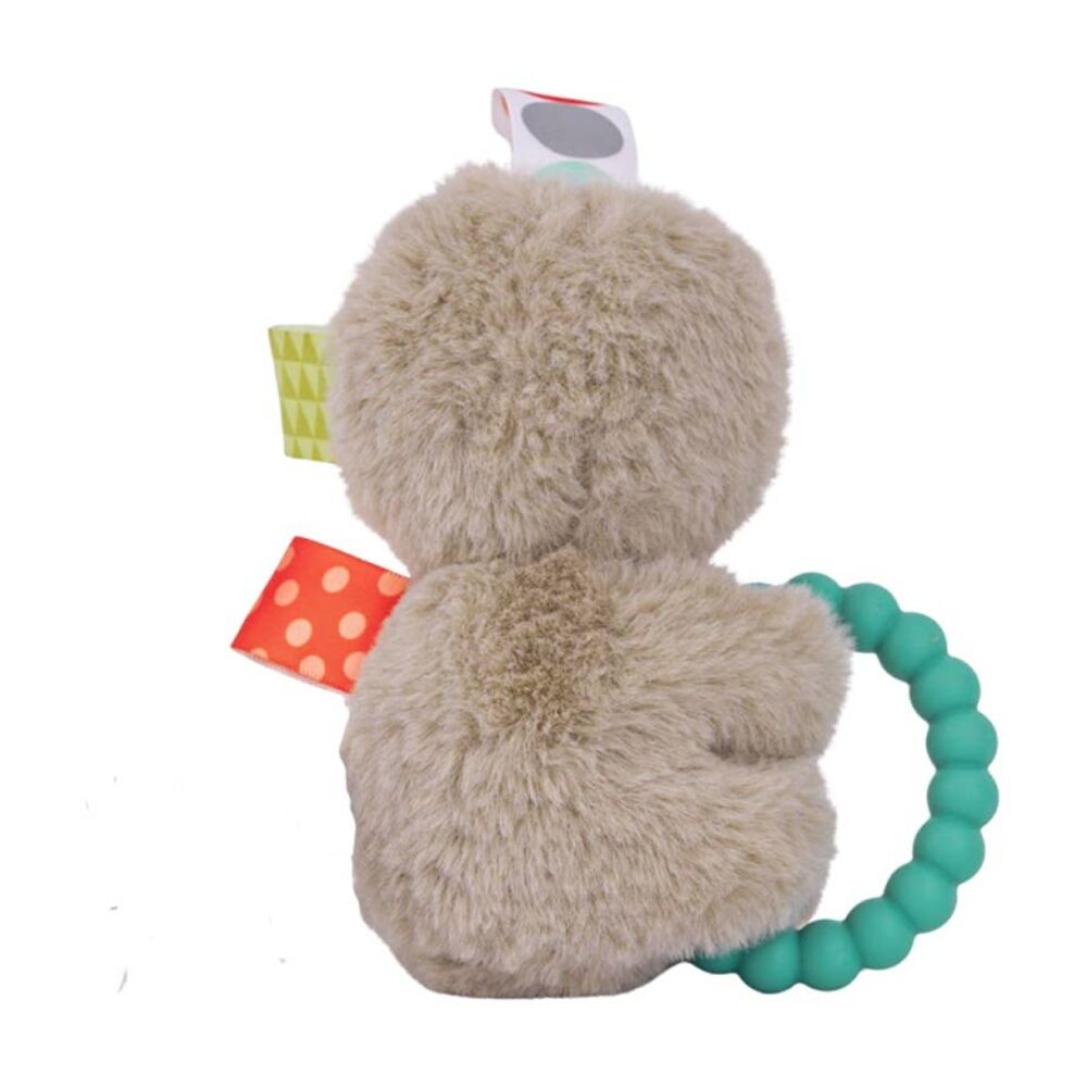 Mary Meyer Taggies Molasses Sloth Soft Plush Rattle & Silicone Teether Grey