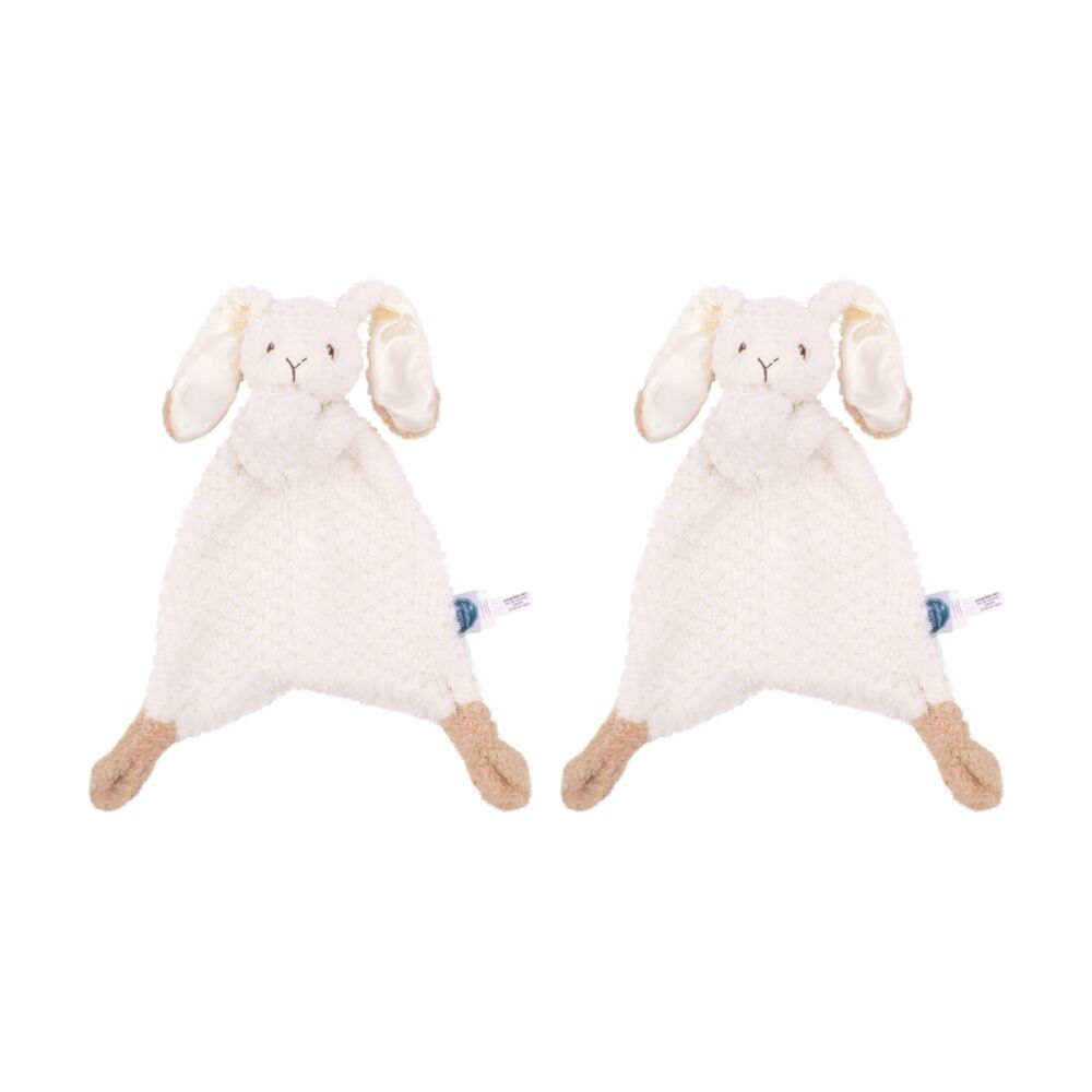 2PK Mary Meyer Nursery Oatmeal Bunny Lovey Baby Plush Toy Blanket Cream 33cm