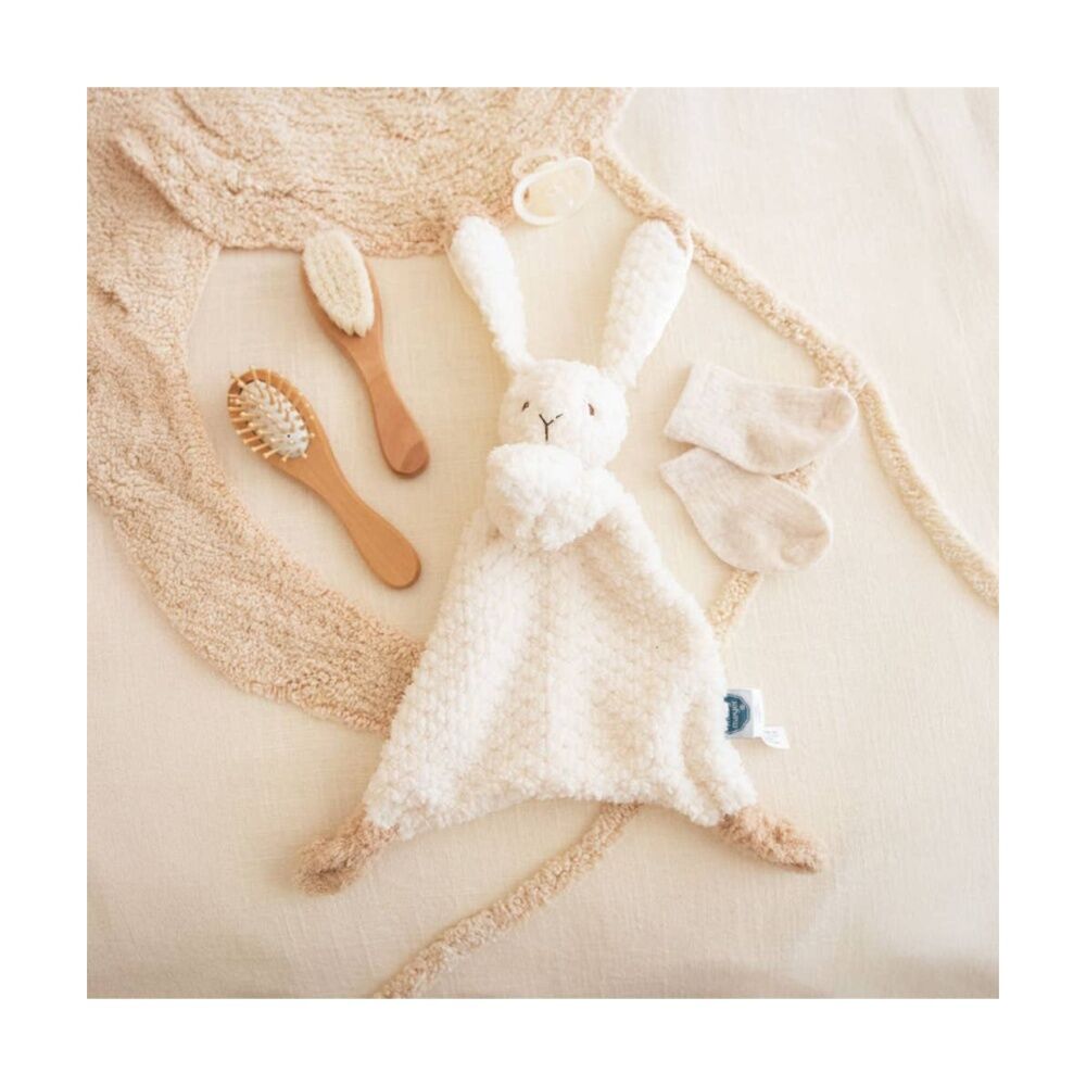2PK Mary Meyer Nursery Oatmeal Bunny Lovey Baby Plush Toy Blanket Cream 33cm