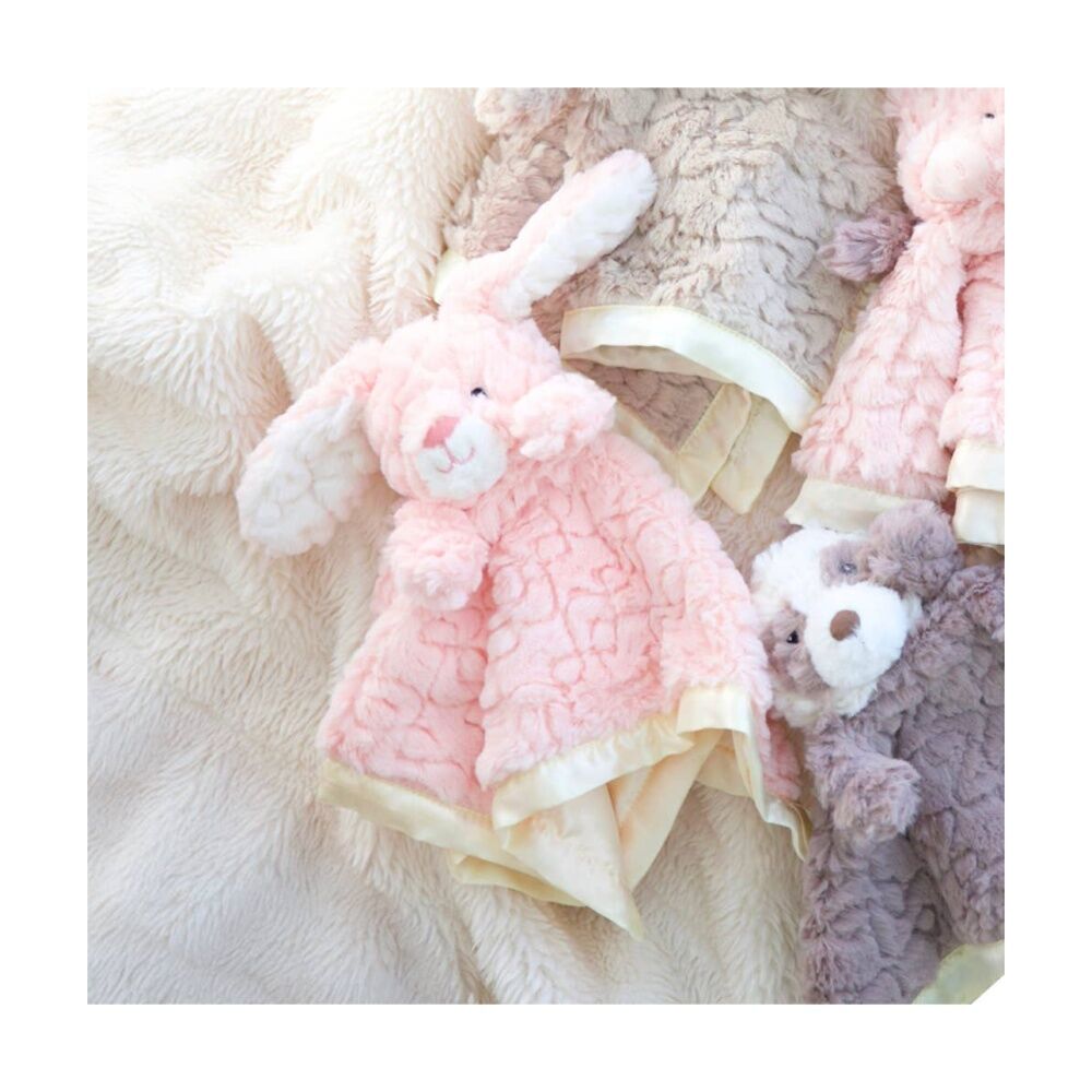 Mary Meyer Nursery Blush Bunny Soft Plush Character Cuddle Toy & Satin Blanket