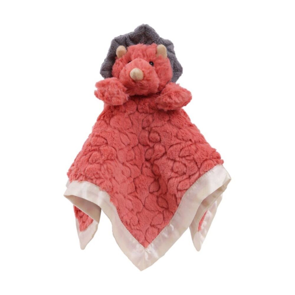 2PK Mary Meyer Nursery Dino Soft Plush Character Cuddle Toy & Satin Blanket 33cm
