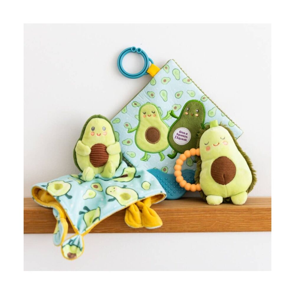Mary Meyer Sweet Soothies Avocado Soft Plush Rattle & Silicone Teether 12cm