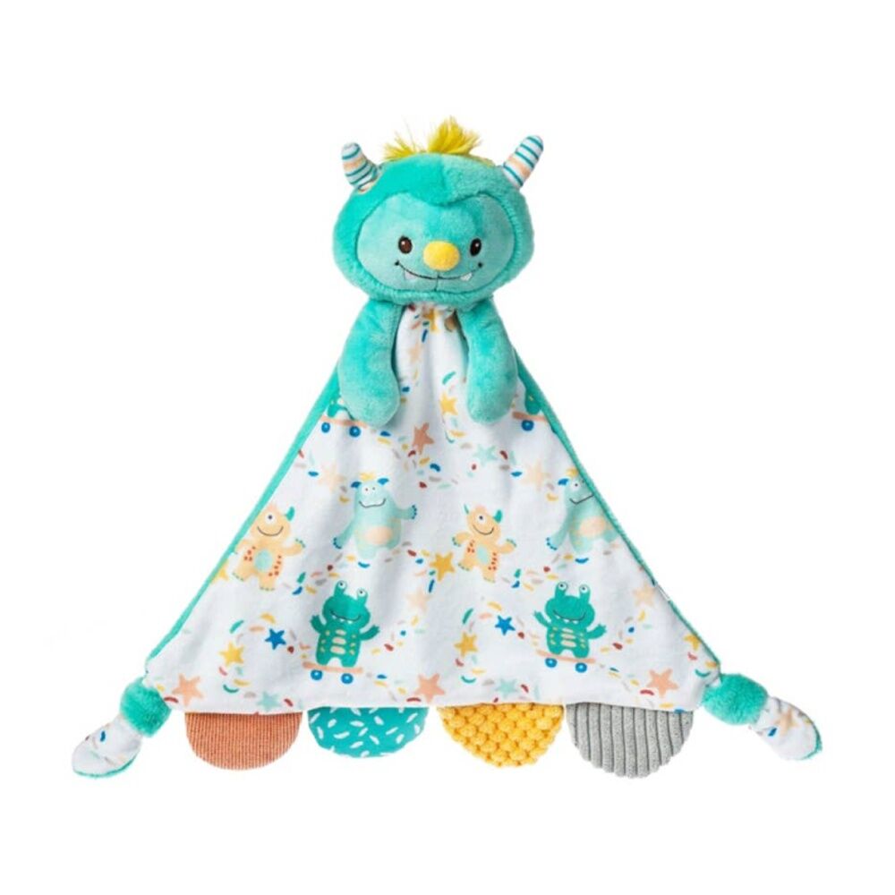 Mary Meyer Mookie Monster  Soft Plush Activity Toy & Cuddle Blanket Aqua 30cm