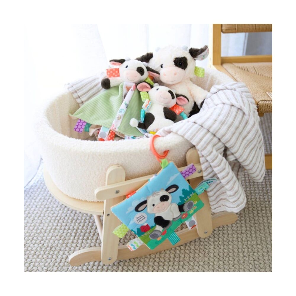 Mary Meyer Taggies Buttercup Cow Soft Plush Rattle & Silicone Teether White