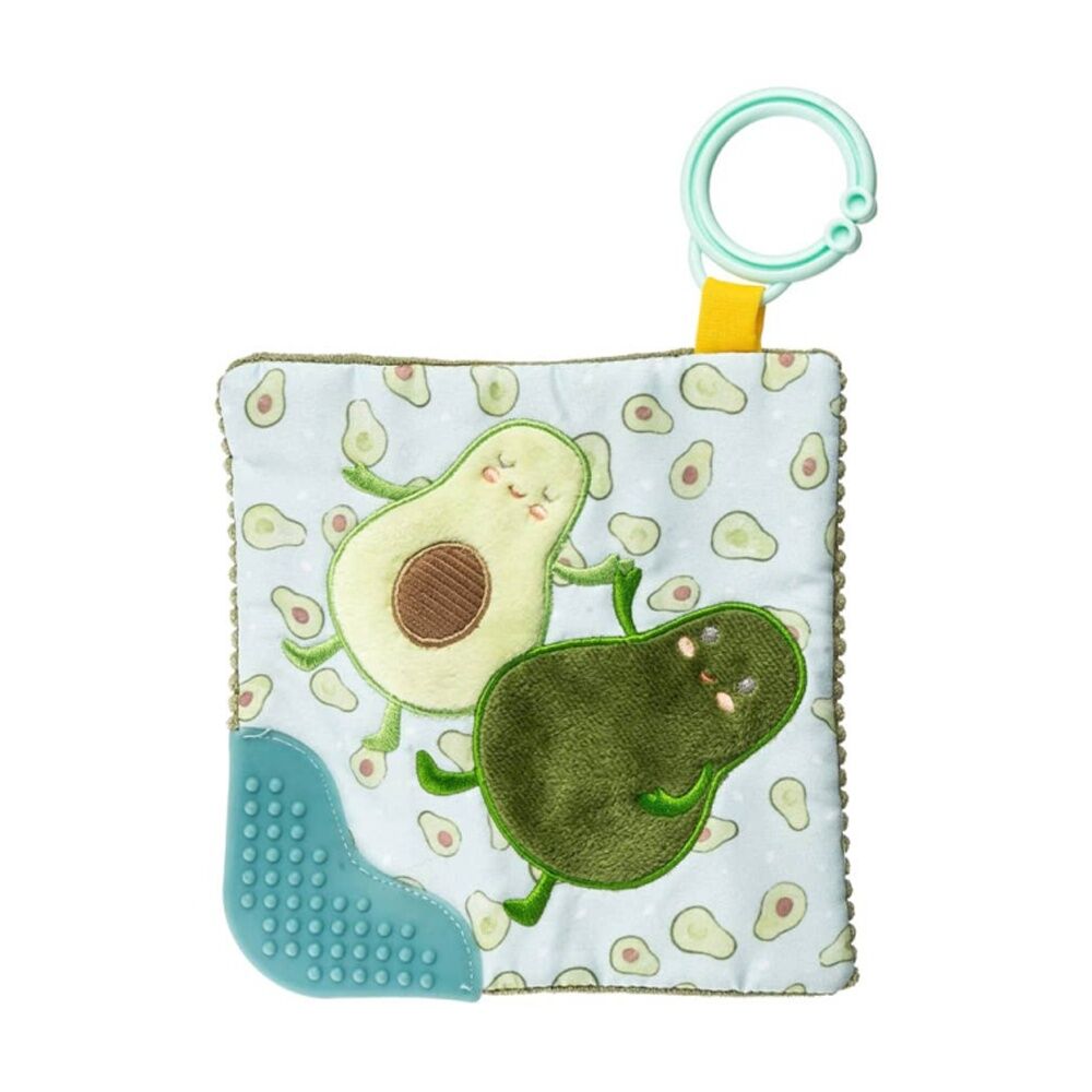 2PK Mary Meyer Sweet Soothies Avocado Soft Plush Crinkle Teether Green With Hook