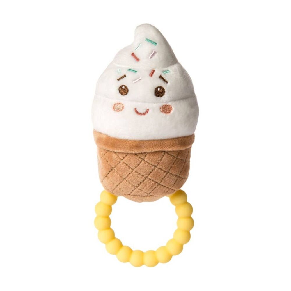 2PK Mary Meyer Sweet Soothies Ice Cream Soft Plush Rattle/Silicone Teether 14cm