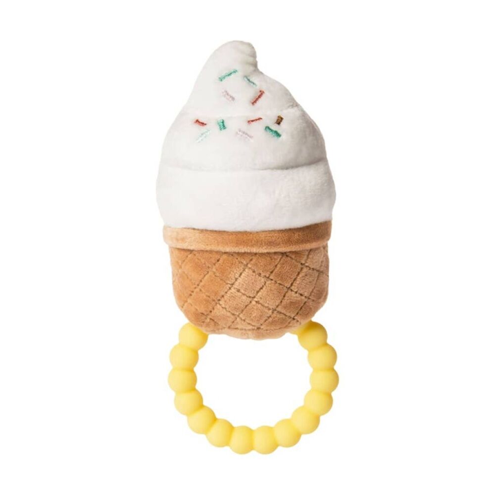 2PK Mary Meyer Sweet Soothies Ice Cream Soft Plush Rattle/Silicone Teether 14cm