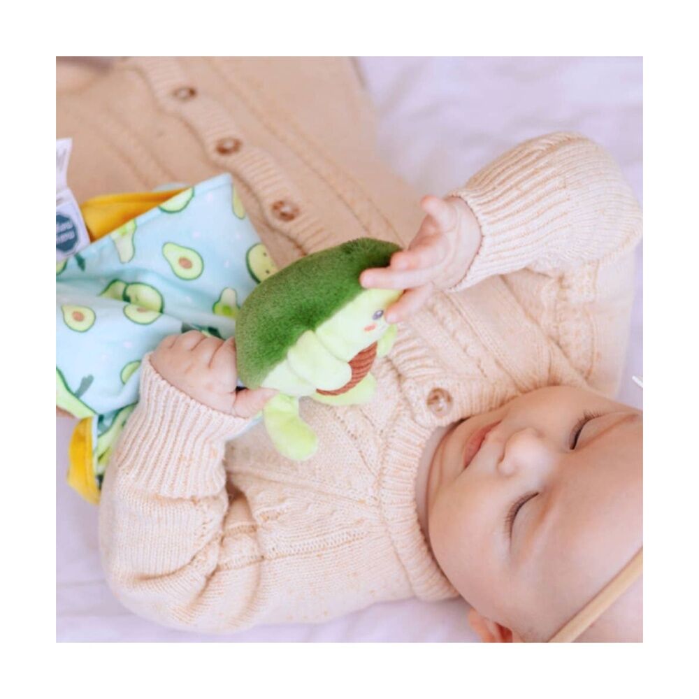Mary Meyer Sweet Soothies Avocado Soft Plush Character Cuddle Toy/Satin Blanket