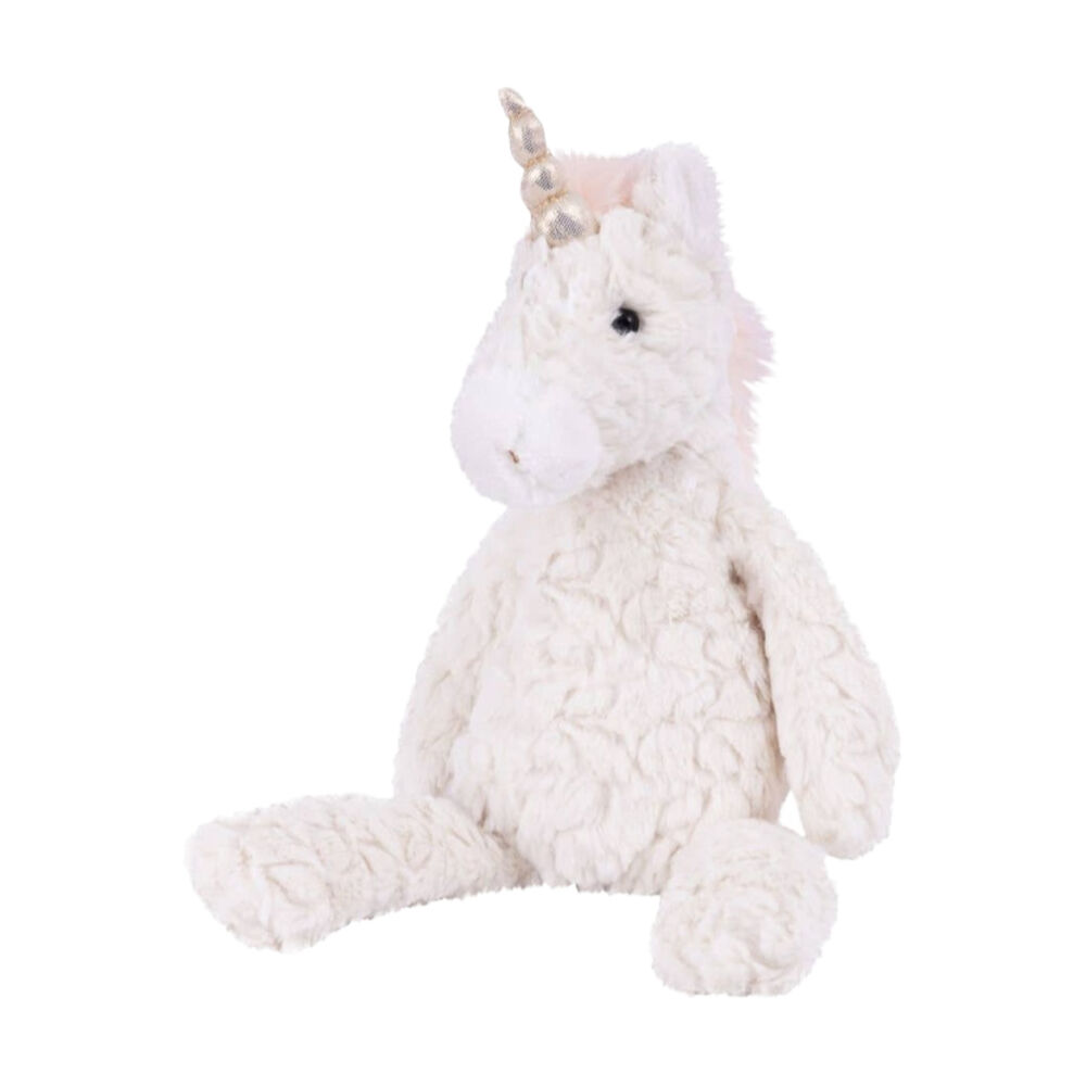 2PK Mary Meyer Cream Unicorn Putty Plush Weighted Fabric Beans Animal Toy 28cm