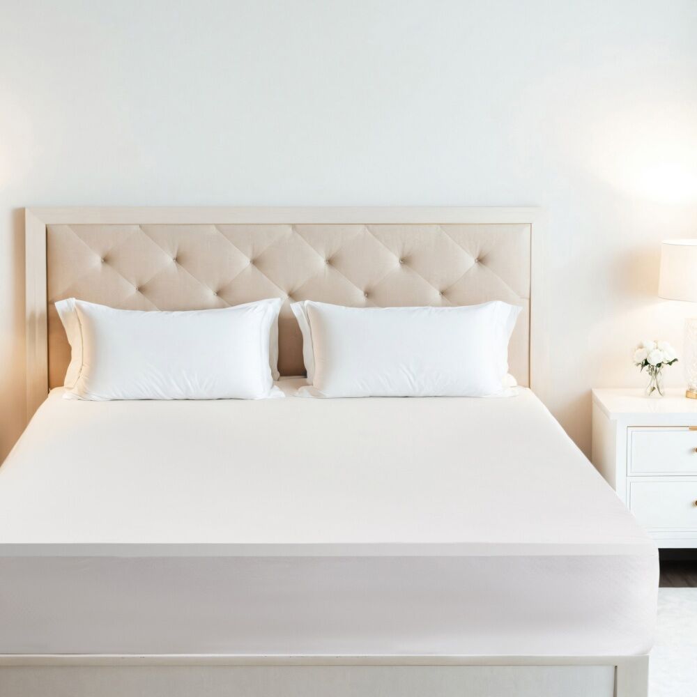 Bas Phillips Bamboo Mattress Protector Fully Fitted Home Bedding White