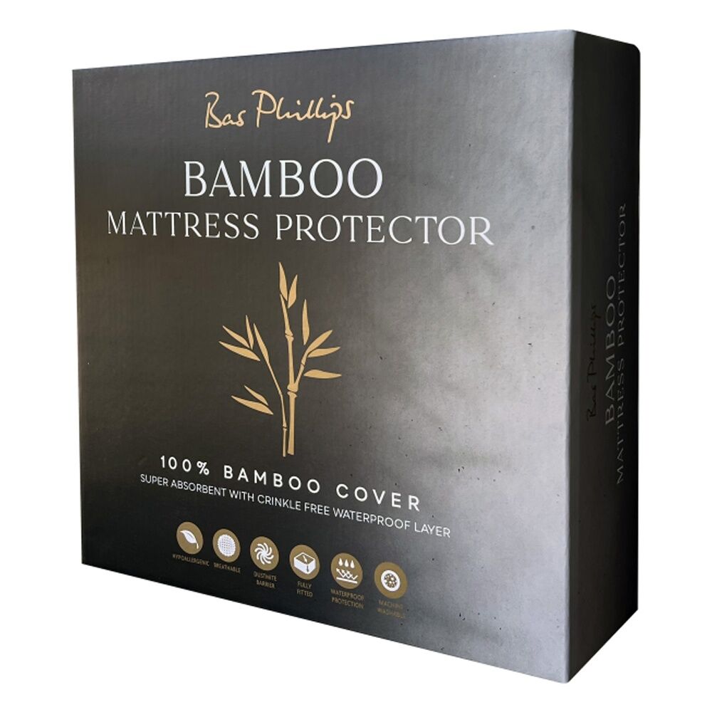 Bas Phillips Bamboo Mattress Protector Fully Fitted Home Bedding White