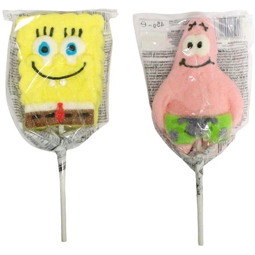 12PK Nickelodeon Marshmallow Pop Spongebob Characters 45g Assorted