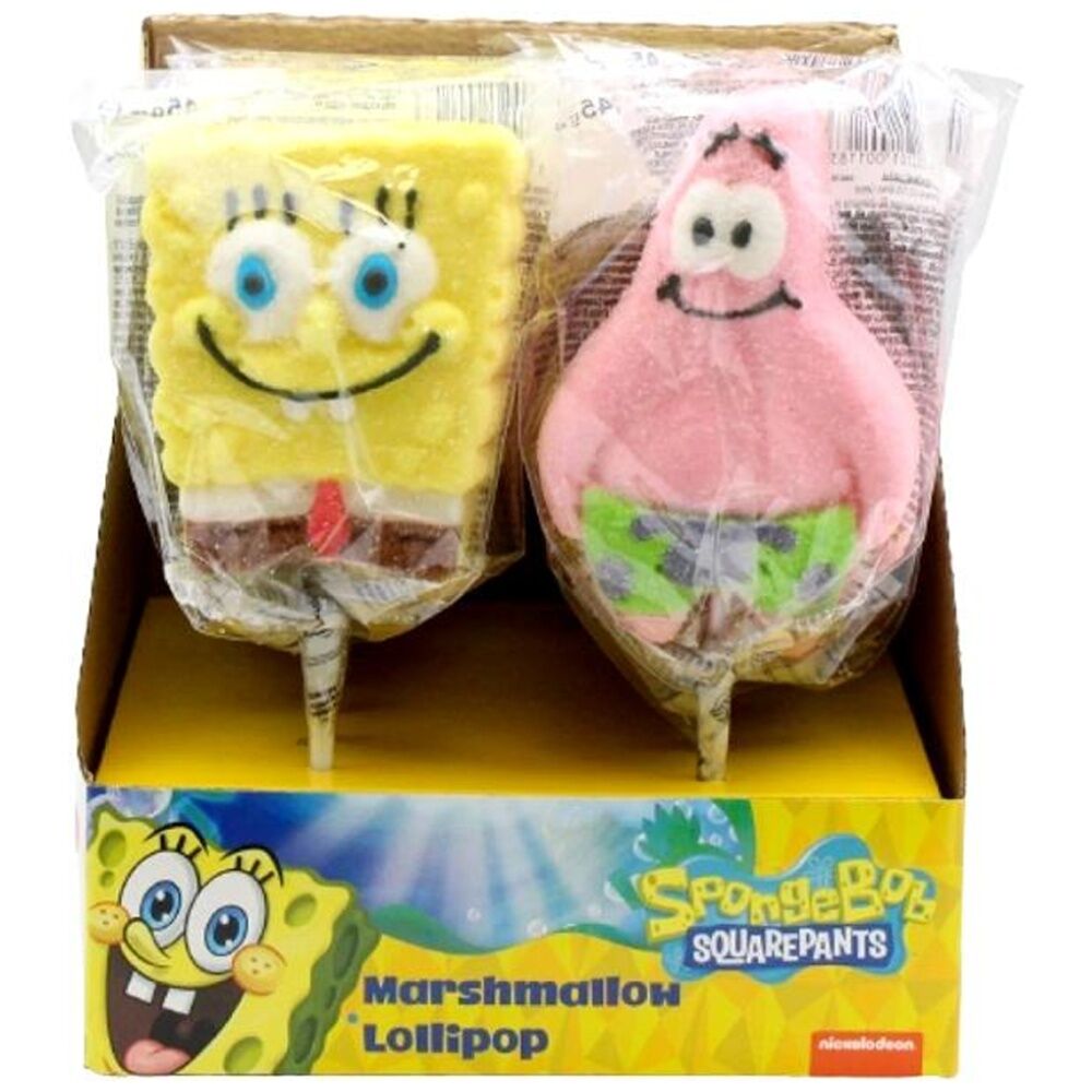 12PK Nickelodeon Marshmallow Pop Spongebob Characters 45g Assorted
