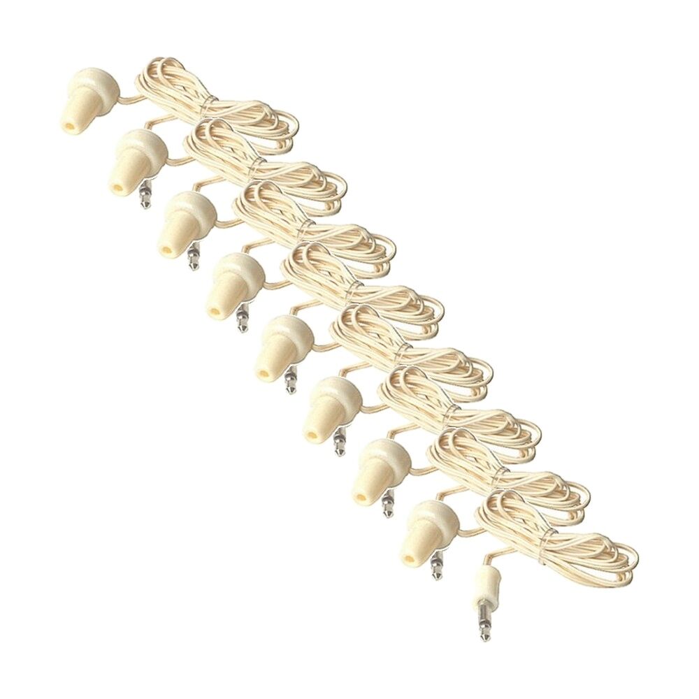 8PK 1M 3.5mm Single Ear Piece Earphone Wired Plastic Earbuds Magnetic Radio