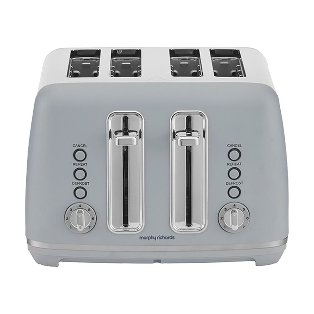 Morphy Richards Ascend Chrome Pyramid Kettle & 4 Slice Toaster 2200W Upward Blue